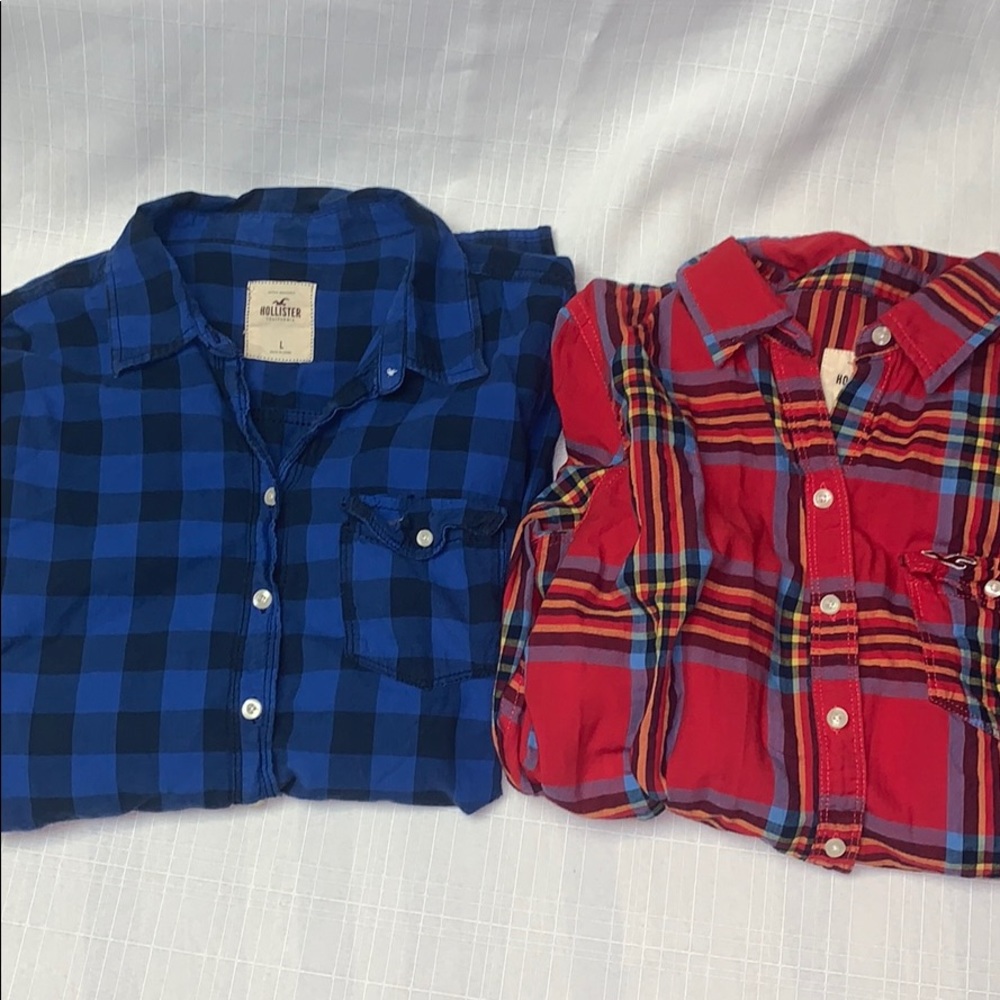 2 Hollister flannel plaid look